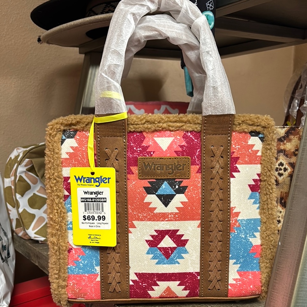 Wrangler Red and Blue Tote Bag with Vibrant Design
